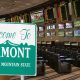 a Welcome to Vermont sign in a sportsbook