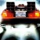 A DeLorean heading to the future with a North Carolina Bet Apps license plate