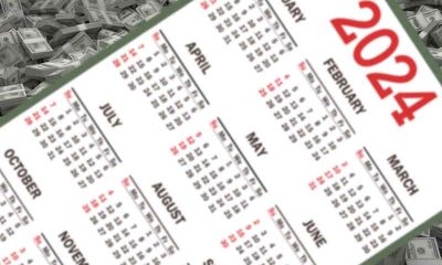 a 2024 calendar above a pile of money