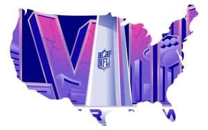 The United States with a Super Bowl LVIII overlaid