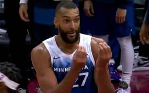 Rudy Gobert making money signs