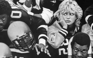 Goldie Hawn in a football pile up