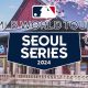 2024 MLB Seoul Series logo over an image of South Korea
