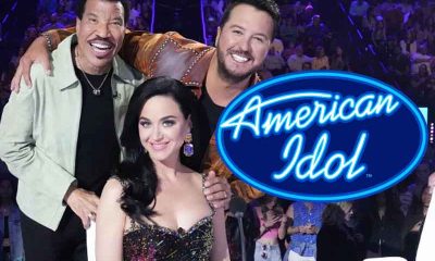 Katy Perry, Lionel Richie, and Luke Bryan next to an American Idol logo