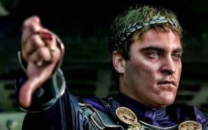 Emperor Commodus giving a thumbs down