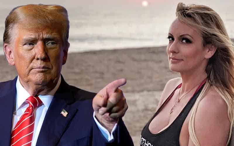 Donald Trump and Stormy Daniels at the beach