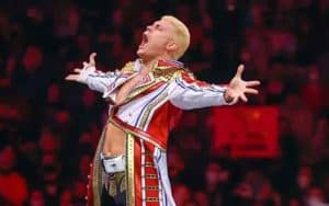Cody Rhodes celebrating at WrestleMania