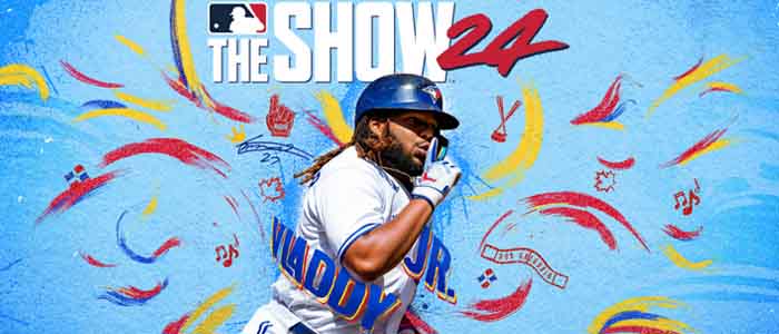 a promo for MLB The Show 24 featuring Vladimir Guerrero Jr.