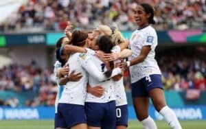 2024 USA Women Soccer Team celebrating