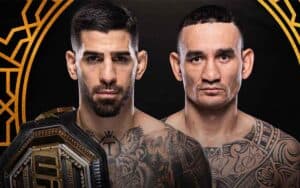 a promo for UFC 308 featuring Ilia Topuria and Max Holloway