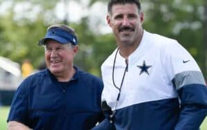 Bill Belichick and Mike Vrabel wearing Dallas Cowboys clothes