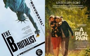 The Brutalist and A Real Pain one sheet posters