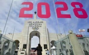 2028 above the LA Coliseum