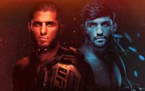 a UFC 311 promo featuring Makhachev vs Tsarukyan 2