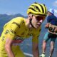 Tadej Pogacar racing in the 2025 tour de France
