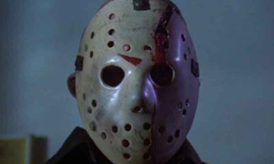 a close up of Jason Voorhees from Friday the 13th Part 5