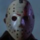 a close up of Jason Voorhees from Friday the 13th Part 5