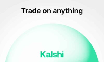 a Kalshi logo with the text "Trade on anything"