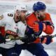 Panthers Oilers fight on the ice