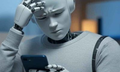 A robot doing a facepalm while mobile sports betting