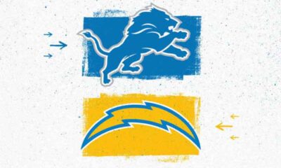 Detroit Lions and LA Chargers logos