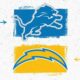 Detroit Lions and LA Chargers logos