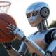 a robot playing basketball