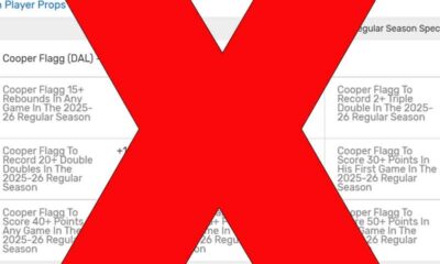 a red X over NBA prop bets for Cooper Flagg