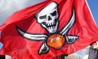 a skull and crossbones flag for the Tampa Bay Buccaneers