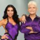 Corey Feldman and Jenna Johnson dressed in purple Dancing with the Stars costumes