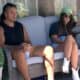 Keanu and Kelley of Big Brother 27 talking in the back yard