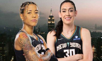 Breanna Stewart and Natasha Cloud of the New York Liberty