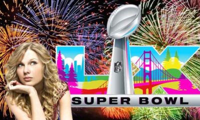 Taylor Swift thinking about Super Bowl 60 with fireworks