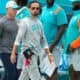 Dolphins head coach Mike McDaniel walking the sidelines
