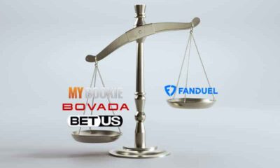 A scale revealing BetUS Bovada and MyBookie weigh more than FanDuel