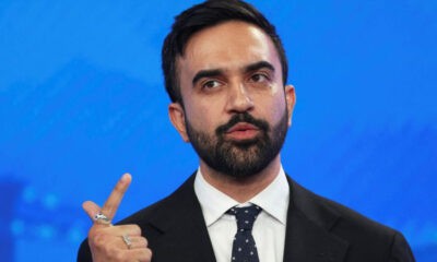 Zohran Mamdani pointing at himself