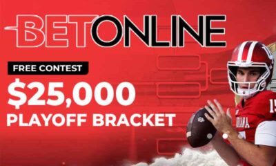 a promo for BetOnline's CFP betting contest