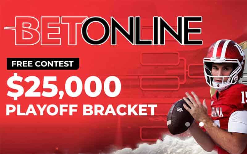 a promo for BetOnline's CFP betting contest