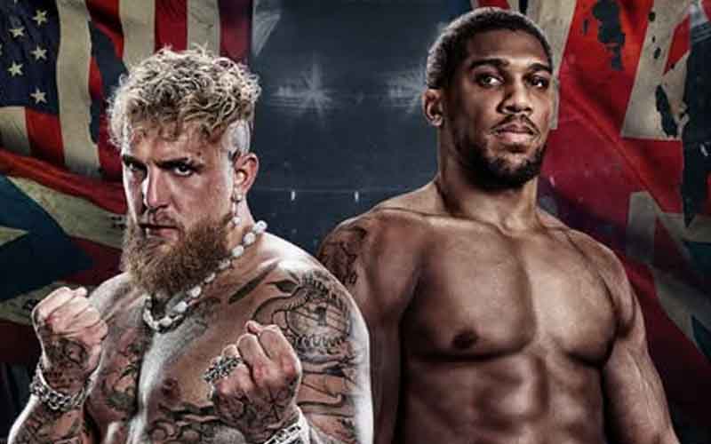 a promo image for the Jake Paul Anthony Joshua fight