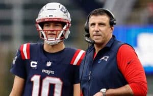 Drake Maye and Mike Vrabel