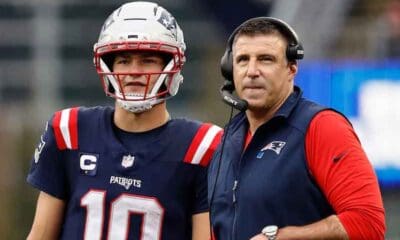 Drake Maye and Mike Vrabel