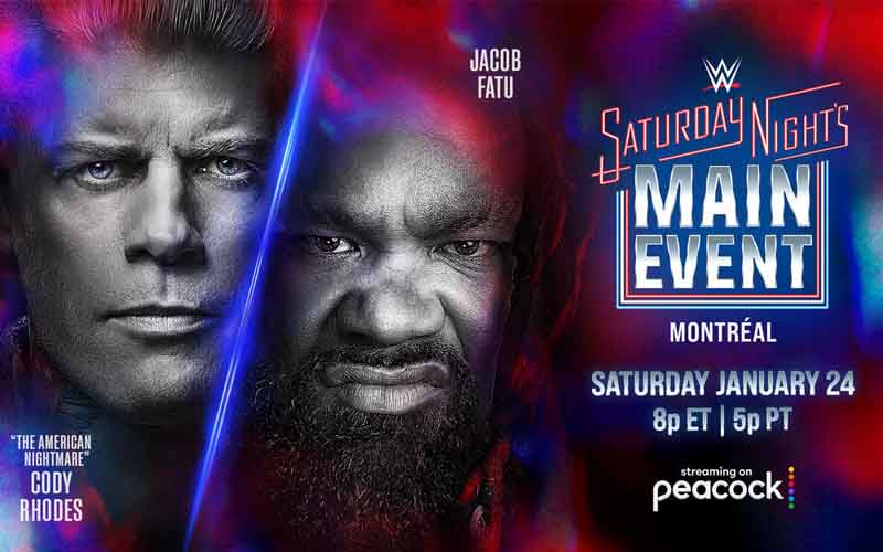a promo for WWE Saturday Night's Main Event featuring Cody Rhodes and Jacob Fatu