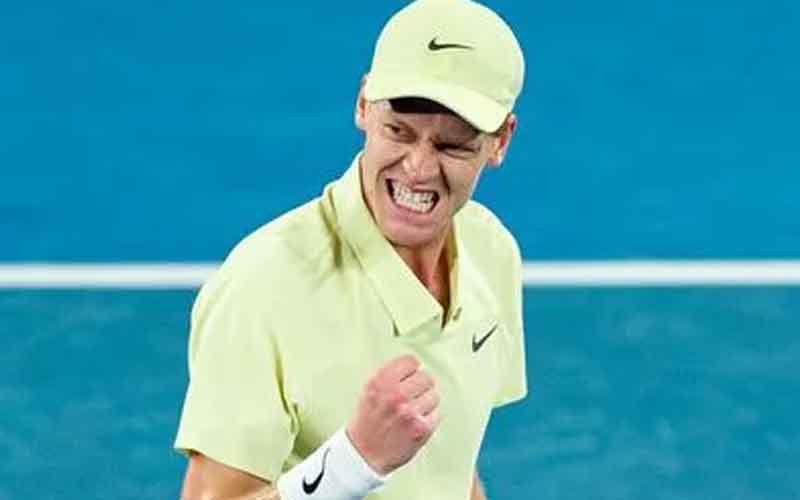 Jannik Sinner celebrating at the Australian Open