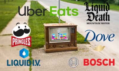 A TV on the curb with a SB LX logo and brand logos that will appear in SB ads
