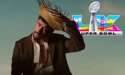 Bad Bunny and a Super Bowl LX logo