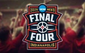 2026 Final Four Indianapolis logo in front of a cheering crowd