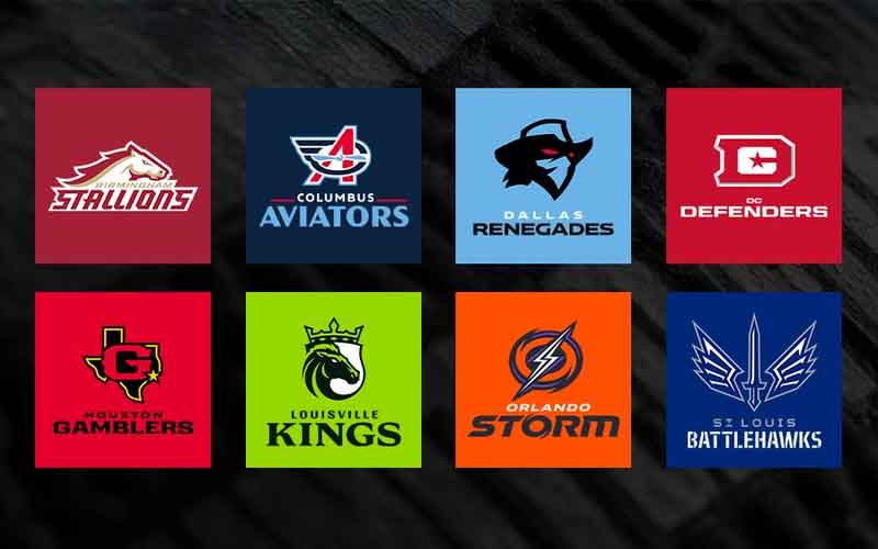 logos for each United Football League franchise