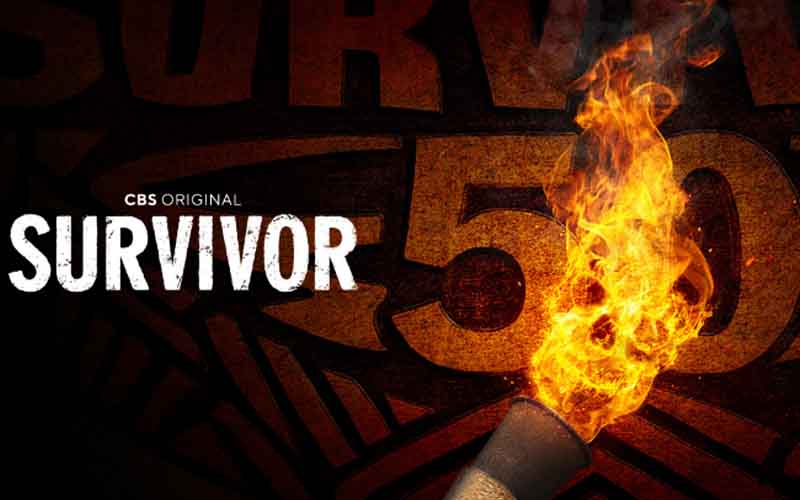a promo for Survivor Season 50 featuring a torch