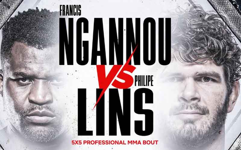 a promo for the fight between Fracnis Ngannou and Philipe Lins on May 16 2026