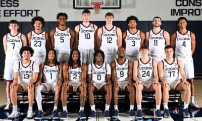 team photo of the University of Connecticut's men's basketball team